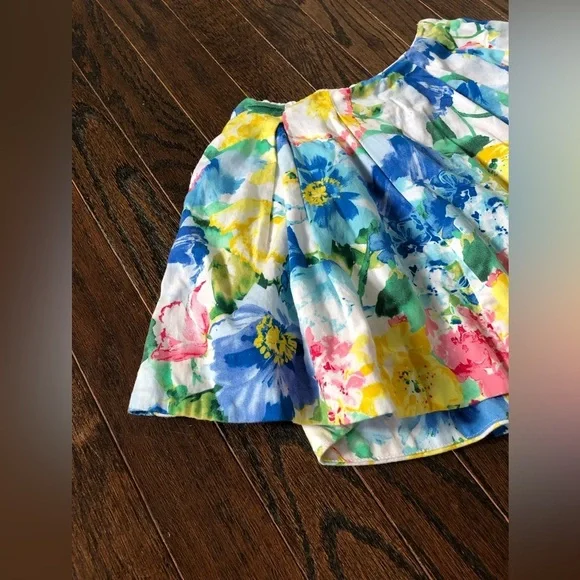 Polo Ralph Lauren Girls 5 Floral Pleated Sateen Mini Skirt w/Pockets - EUC! - Picture 3 of 12
